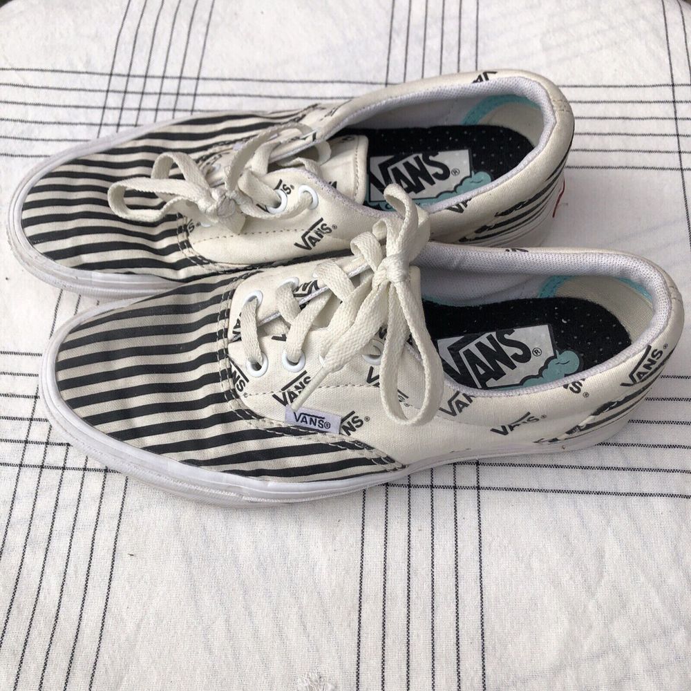 Vans ComfyCush Era Black White Striped Marshmallow Skate Shoe Men's 4.5 Women 6 - Picture 6 of 10